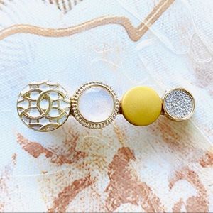 Handmade Designer Button Hairpin - Gold